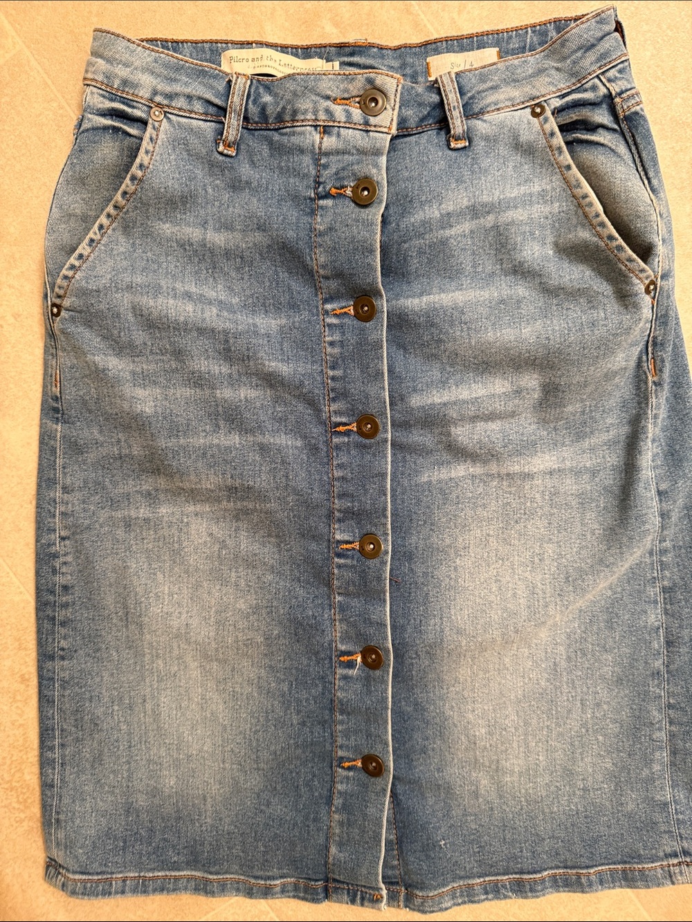 Pilcro Button-Front Women’s Skirt - Light Blue